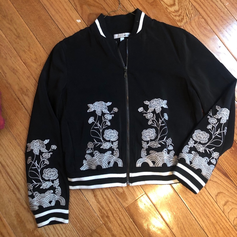 Embroidered Varsity Bomber Jacket